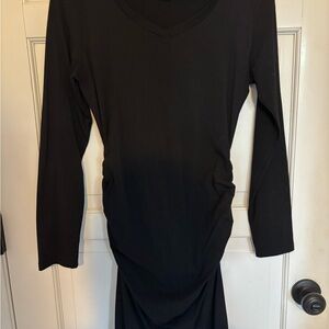 Elegant Black Long Sleeve Maternity Dress